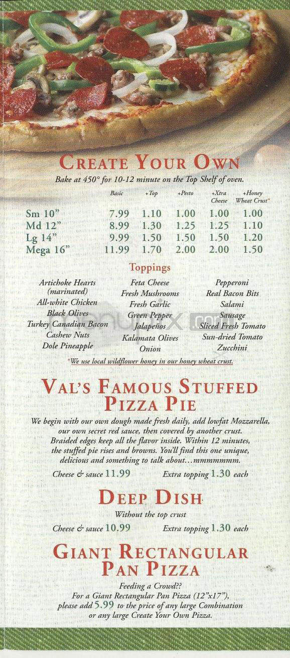 Valentino's Take N Bake Pizza - Santa Barbara, CA menu_pic