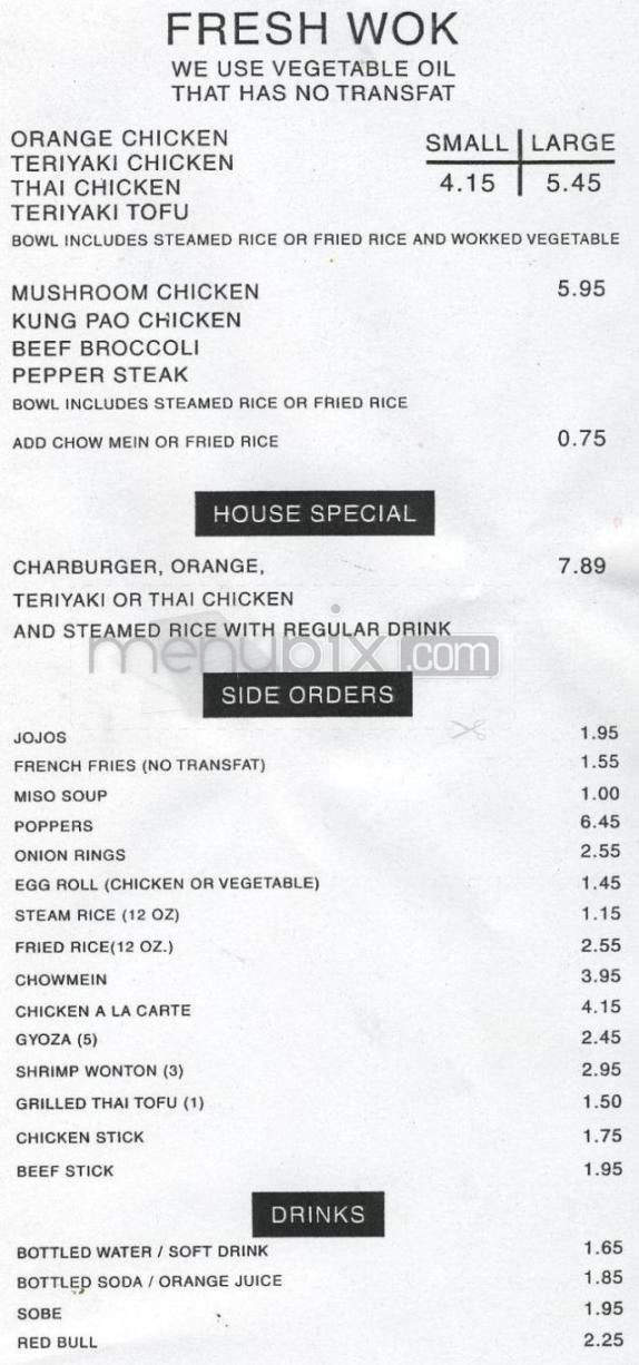Fresh Wok - Isla Vista, CA menu_pic