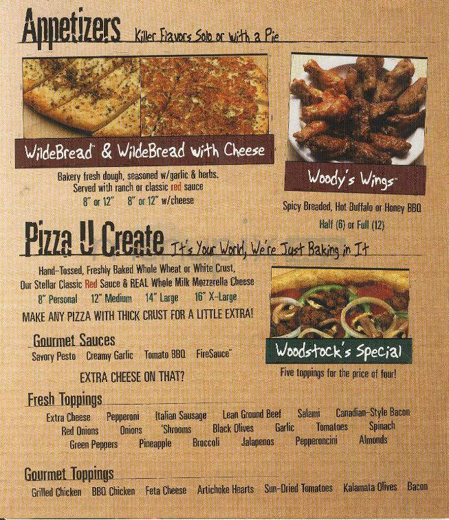 Woodstock's Pizza Parlor - Goleta, CA menu_pic
