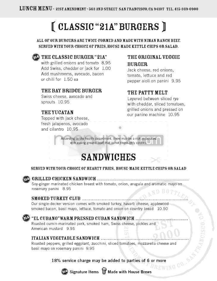 21st Amendment - San Francisco, CA menu_pic