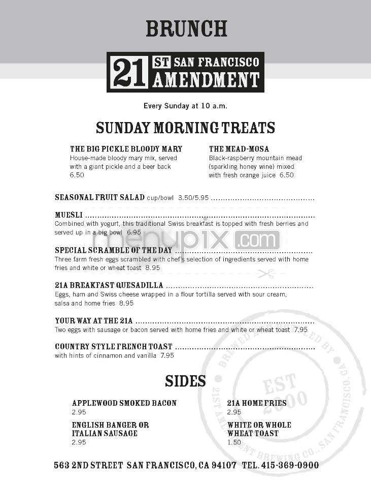 21st Amendment - San Francisco, CA menu_pic