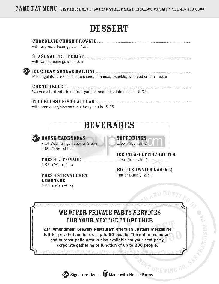 21st Amendment - San Francisco, CA menu_pic