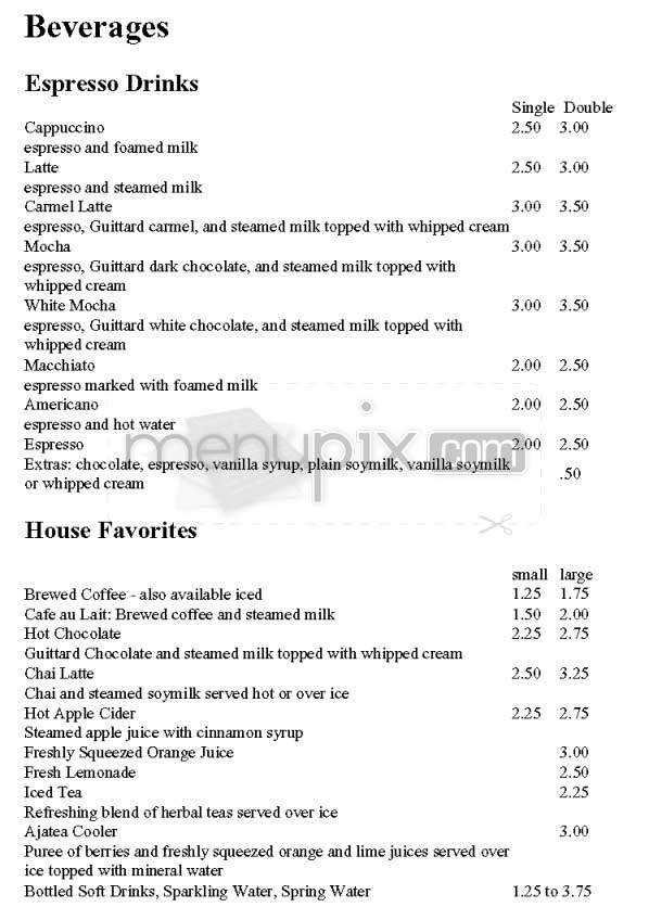 Ajatea Cafe - San Francisco, CA menu_pic
