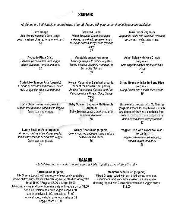Alive - San Francisco, CA menu_pic