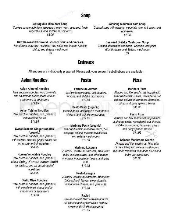 Alive - San Francisco, CA menu_pic