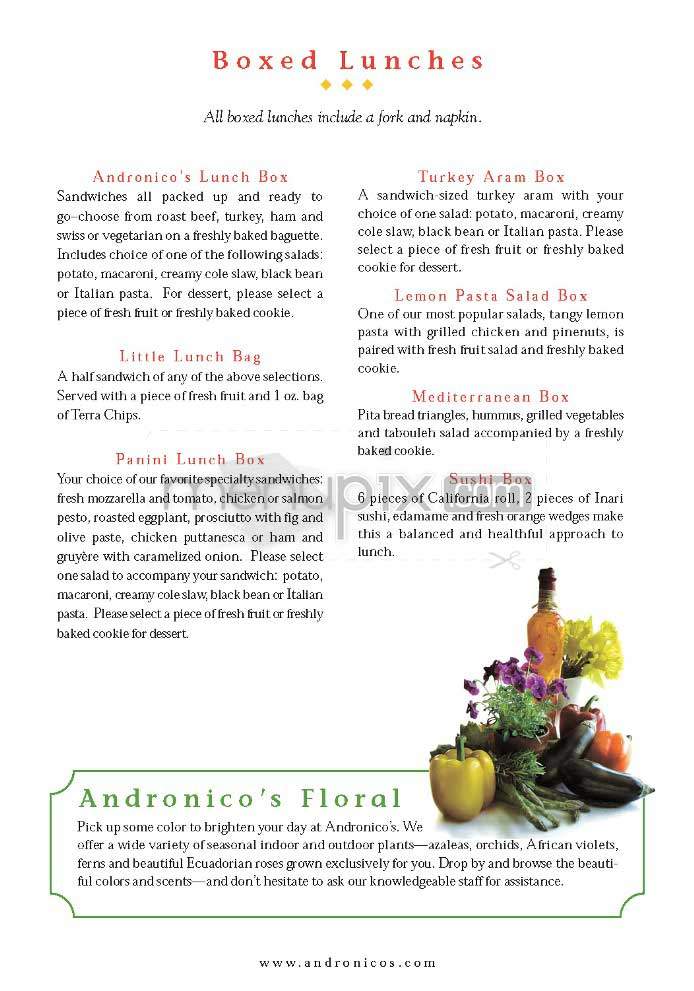 Andronico's Deli & Market - San Francisco, CA menu_pic