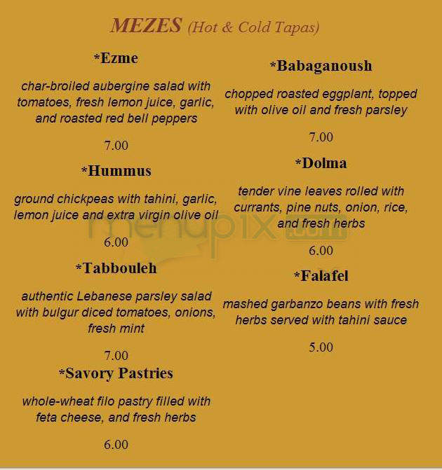 Ararat - San Francisco, CA menu_pic