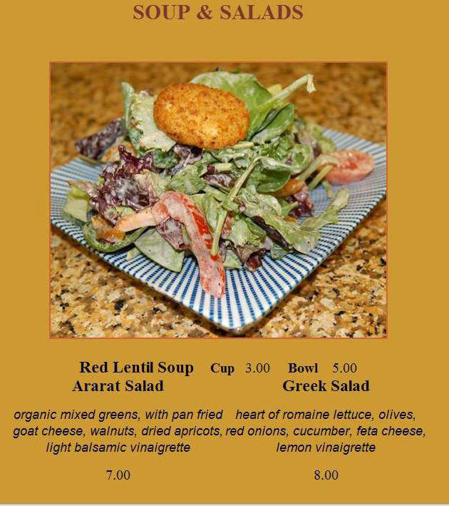 Ararat - San Francisco, CA menu_pic