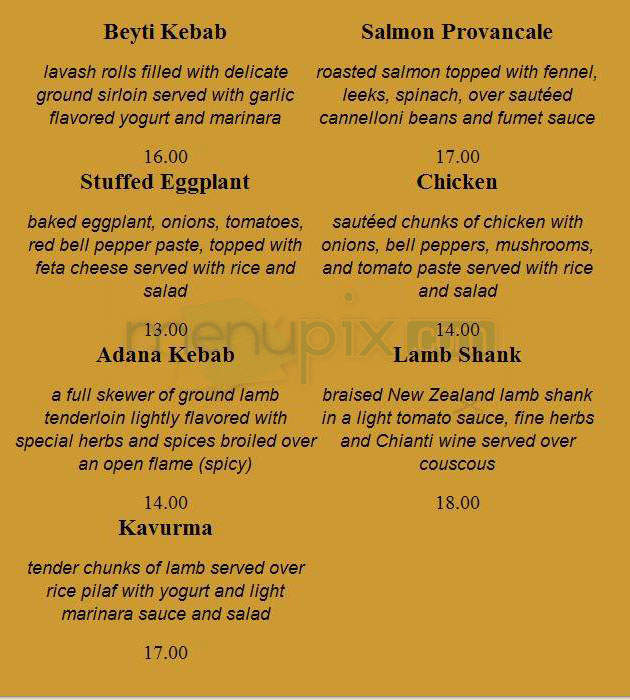 Ararat - San Francisco, CA menu_pic