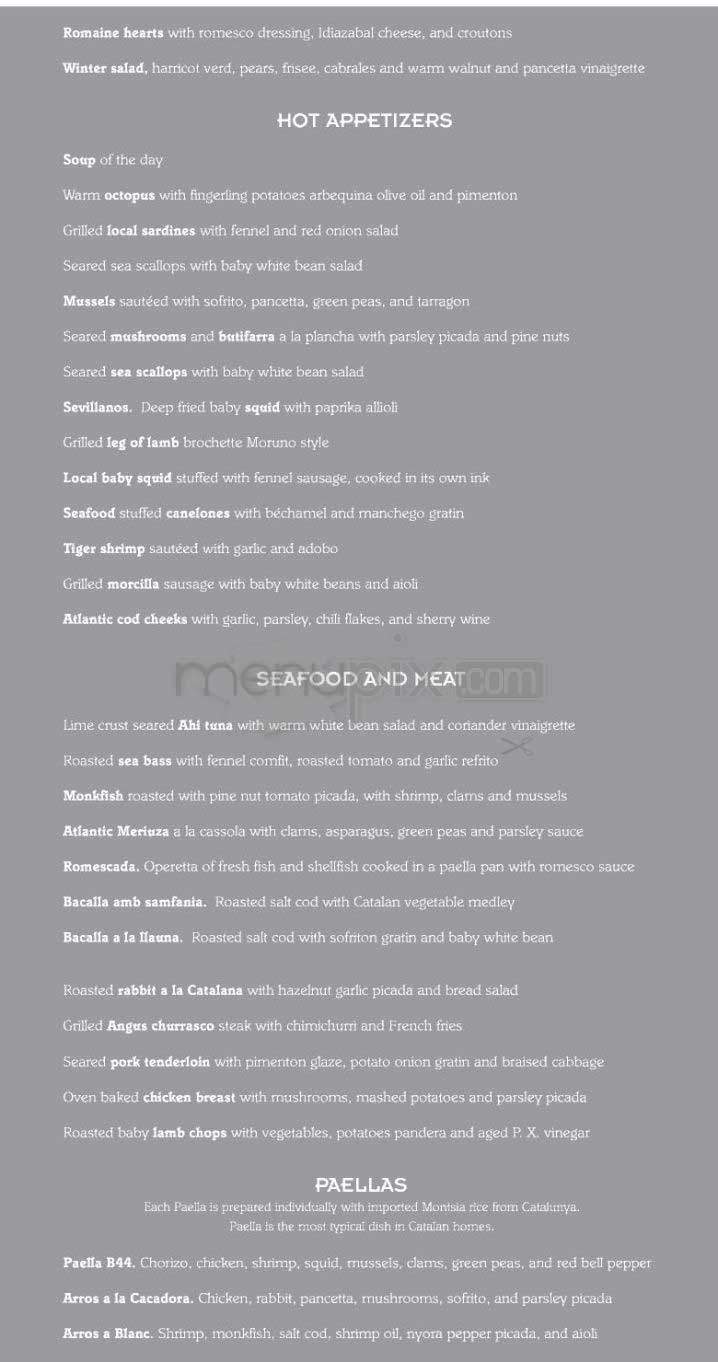 B Forty Four - San Francisco, CA menu_pic
