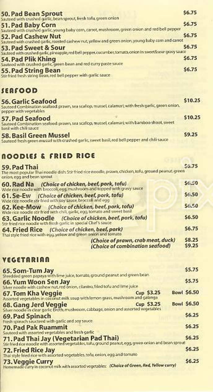 BKK Thai Cuisine - San Francisco, CA menu_pic
