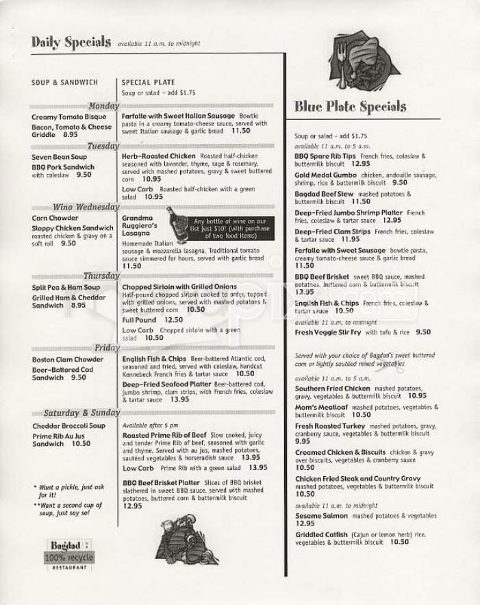 Bagdad Cafe - San Francisco, CA menu_pic