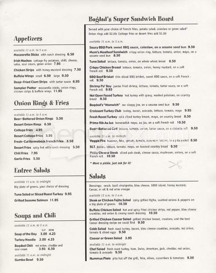 Bagdad Cafe - San Francisco, CA menu_pic