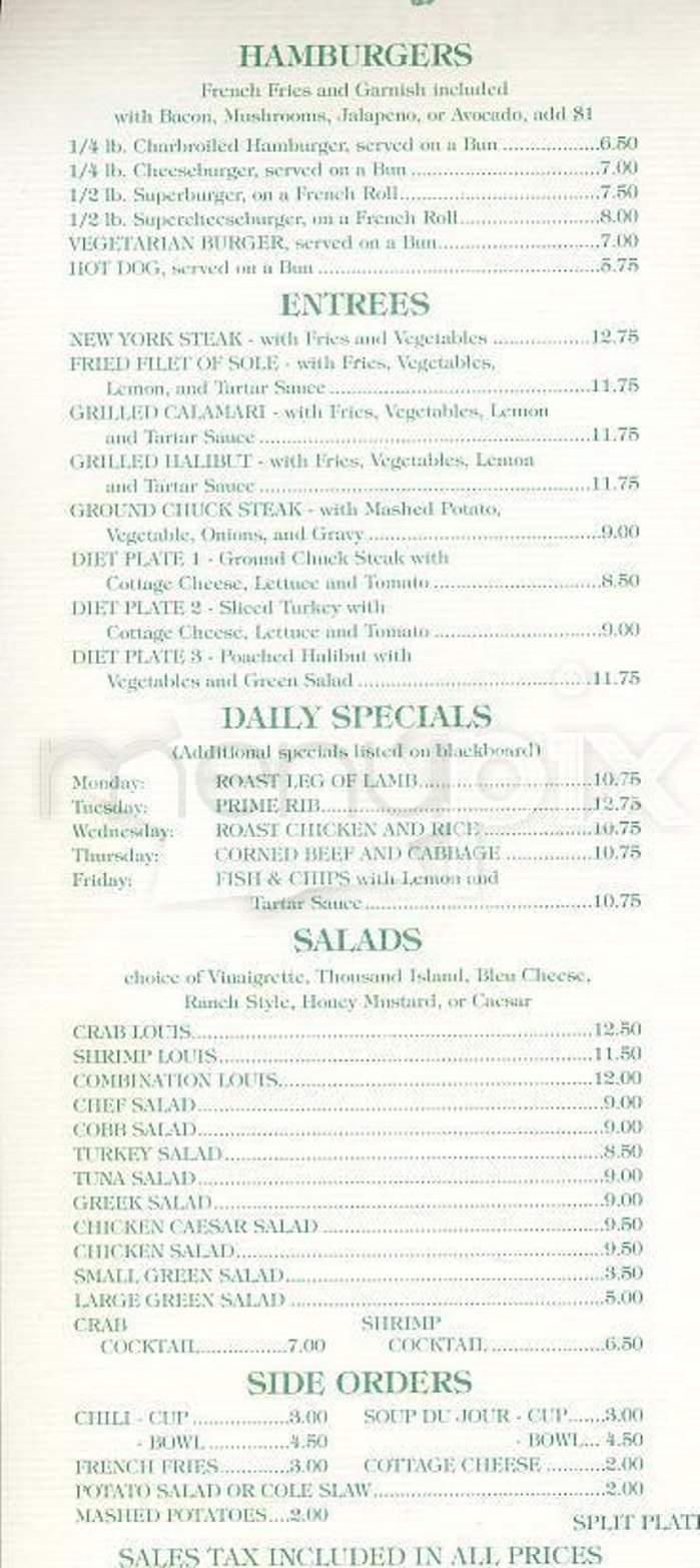 Harrington's Bar & Grill - San Francisco, CA menu_pic