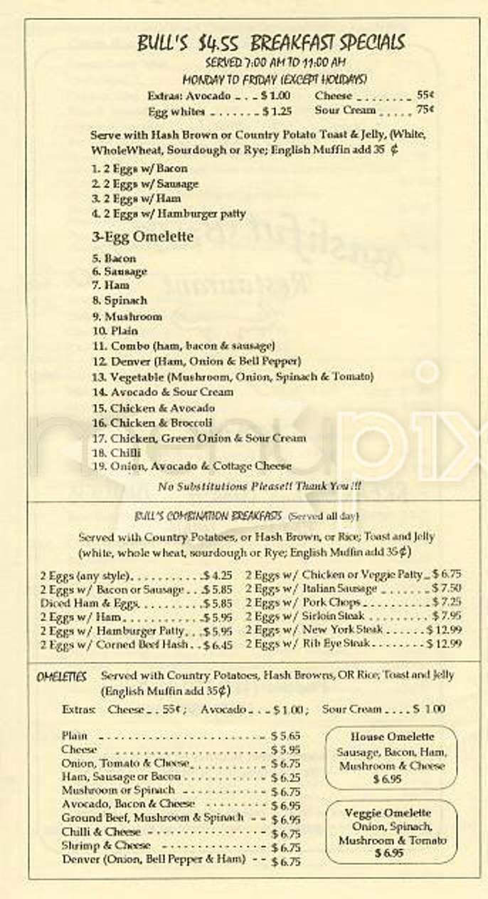 Bashful Bull Too - San Francisco, CA menu_pic