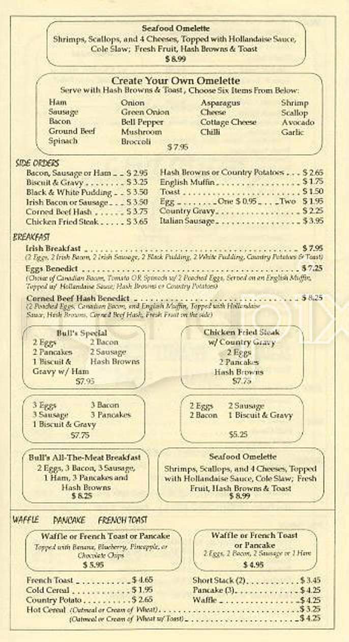 Bashful Bull Too - San Francisco, CA menu_pic