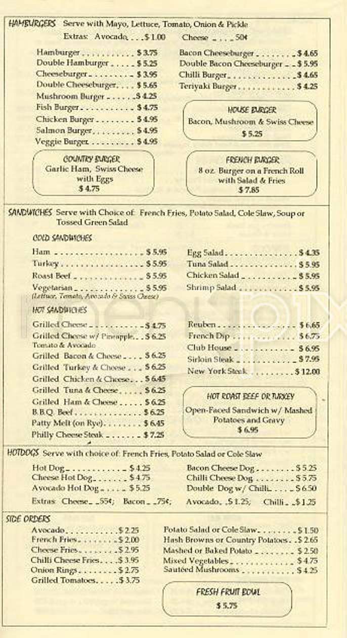 Bashful Bull Too - San Francisco, CA menu_pic