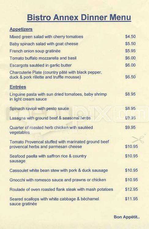 Bistro Annex - San Francisco, CA menu_pic