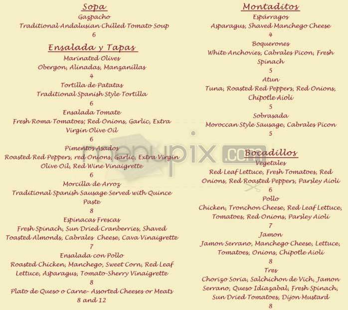 Blanca Cafe - San Francisco, CA menu_pic