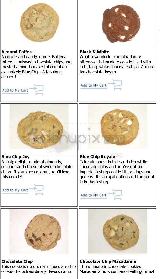 Blue Chip Cookies - San Francisco, CA menu_pic