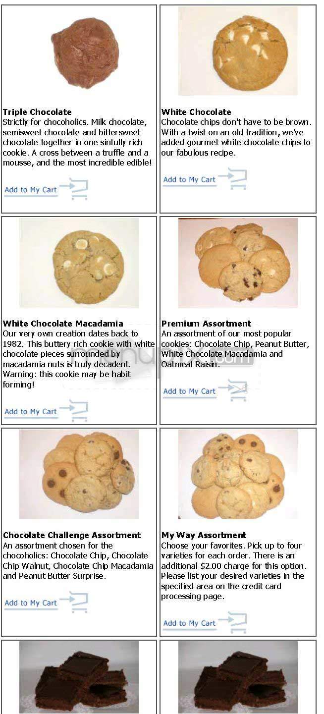 Blue Chip Cookies - San Francisco, CA menu_pic