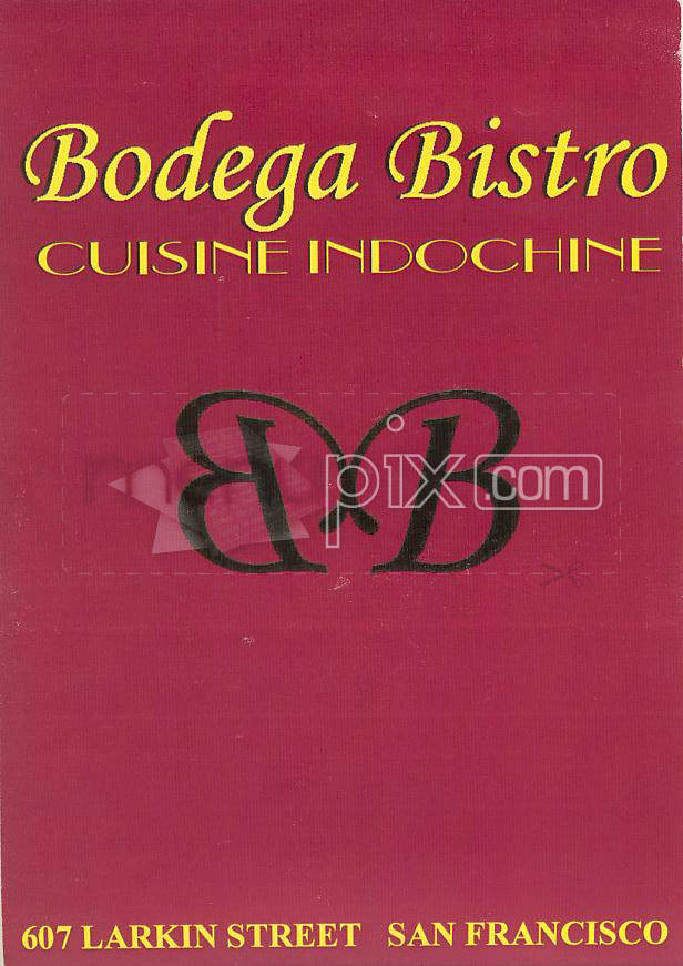 Bodega Bistro - San Francisco, CA menu_pic