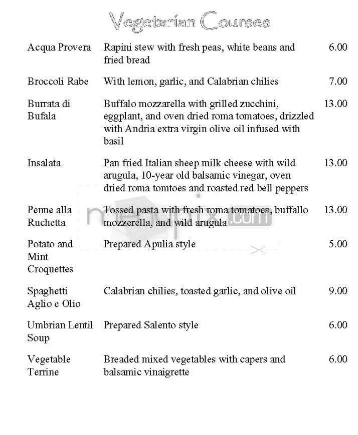 Brindisi - San Francisco, CA menu_pic