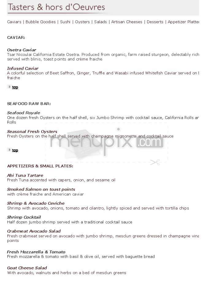 The Bubble Lounge - San Francisco, CA menu_pic