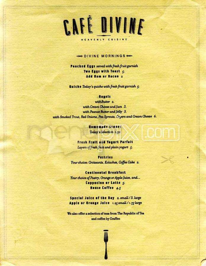 Cafe Divine - San Francisco, CA menu_pic