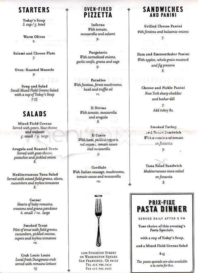 Cafe Divine - San Francisco, CA menu_pic