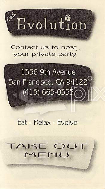 Cafe Evolution - San Francisco, CA menu_pic