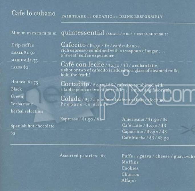 Cafe Lo Cubano - San Francisco, CA menu_pic
