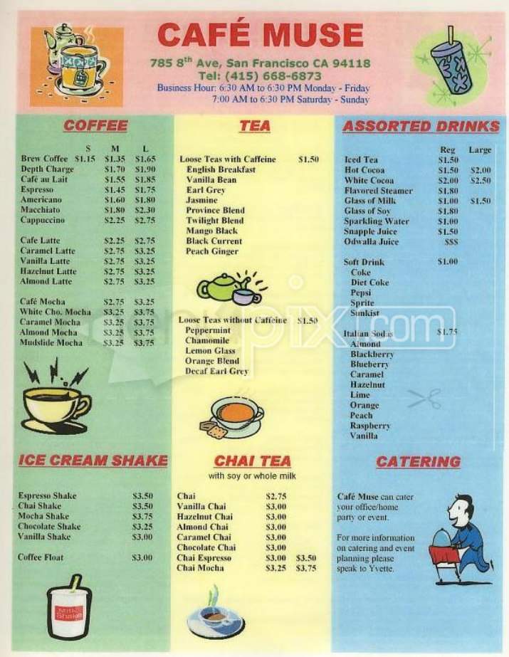 Cafe Muse - San Francisco, CA menu_pic