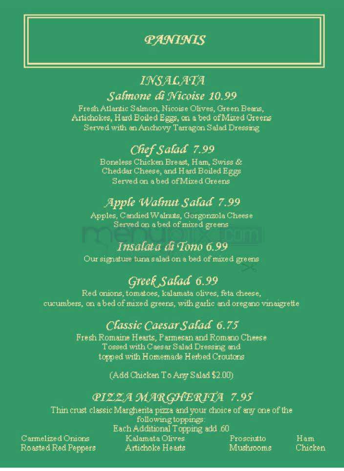Cafe Amici - San Francisco, CA menu_pic