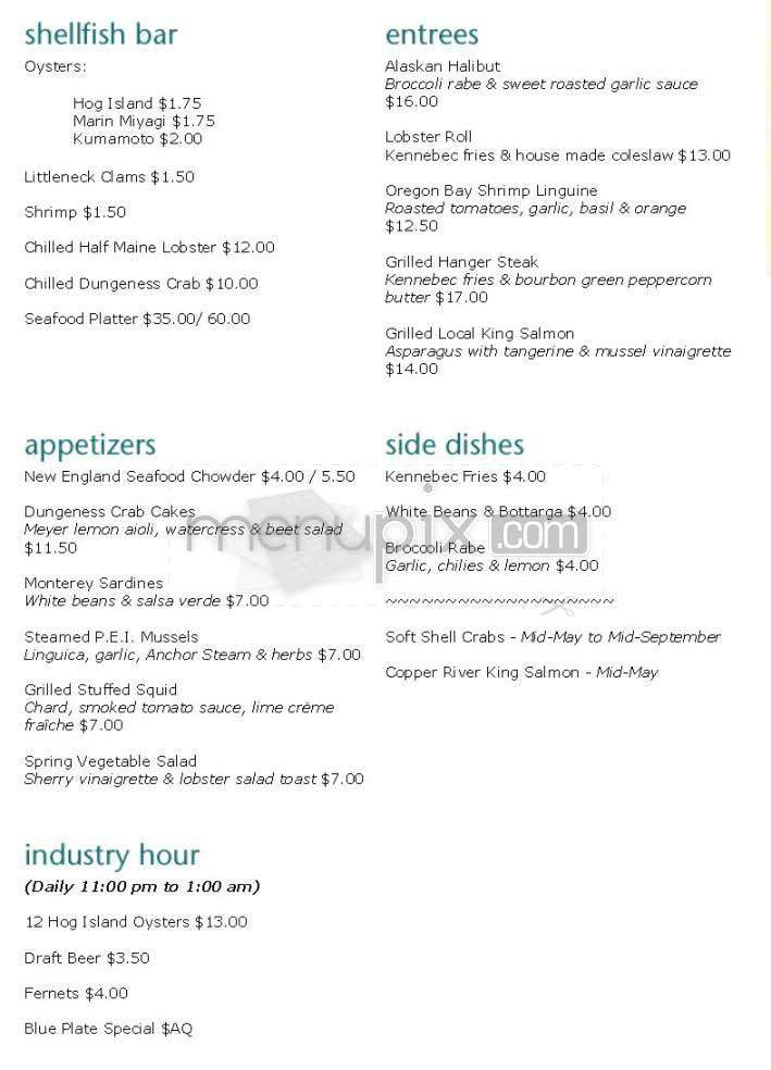Cafe Maritime - San Francisco, CA menu_pic