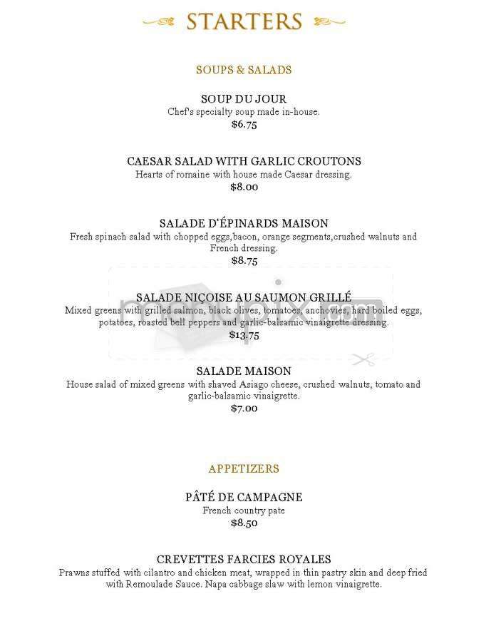 Cafe Mozart - San Francisco, CA menu_pic