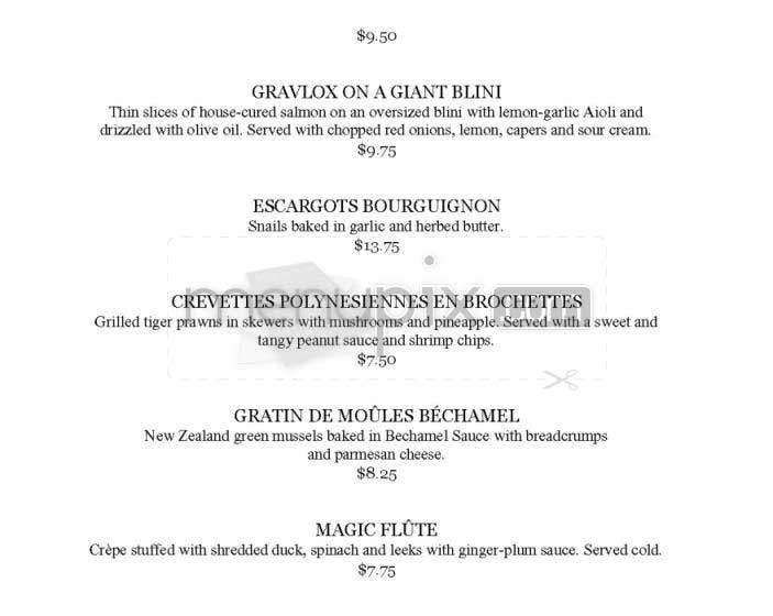 Cafe Mozart - San Francisco, CA menu_pic