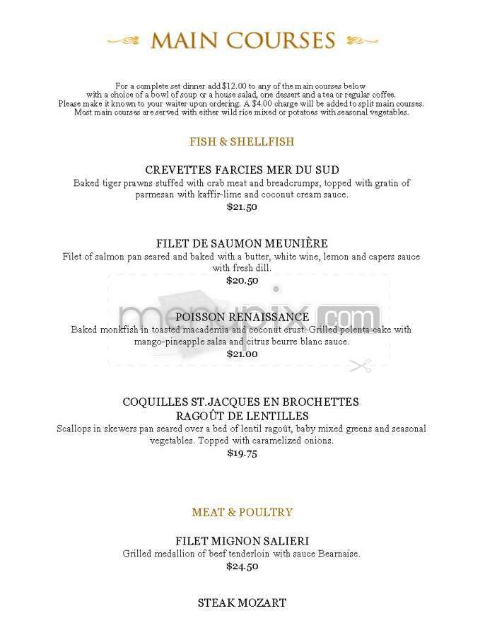 Cafe Mozart - San Francisco, CA menu_pic
