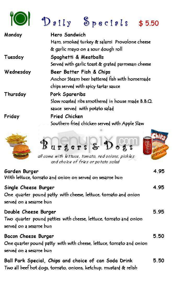 Cafe Phoenix - San Francisco, CA menu_pic