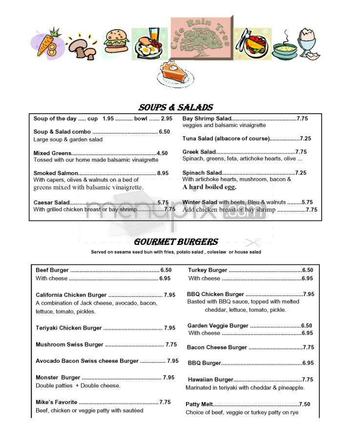 Cafe Rain Tree - San Francisco, CA menu_pic