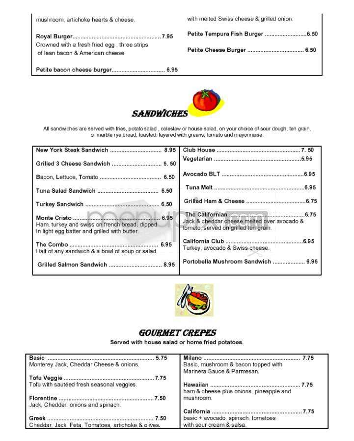 Cafe Rain Tree - San Francisco, CA menu_pic