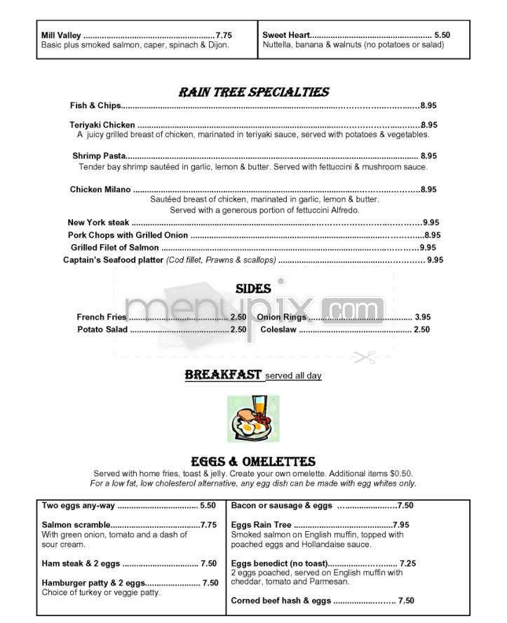 Cafe Rain Tree - San Francisco, CA menu_pic