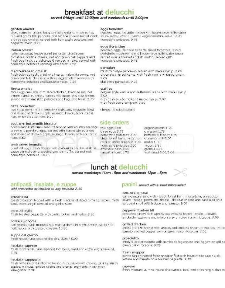 Cafe Delucchi - San Francisco, CA menu_pic