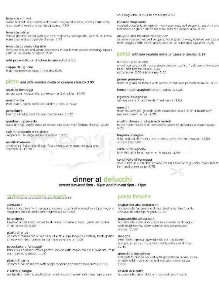 Cafe Delucchi - San Francisco, CA menu_pic