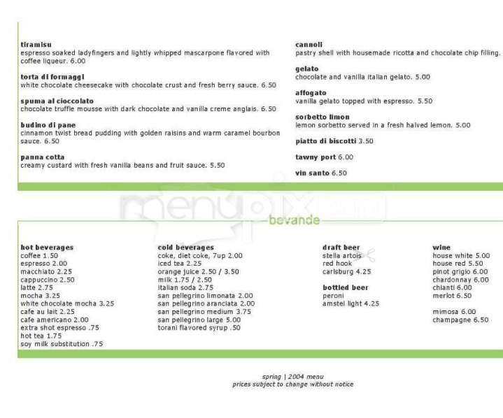 Cafe Delucchi - San Francisco, CA menu_pic