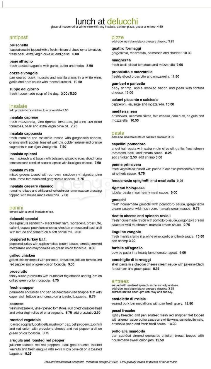 Cafe Delucchi - San Francisco, CA menu_pic