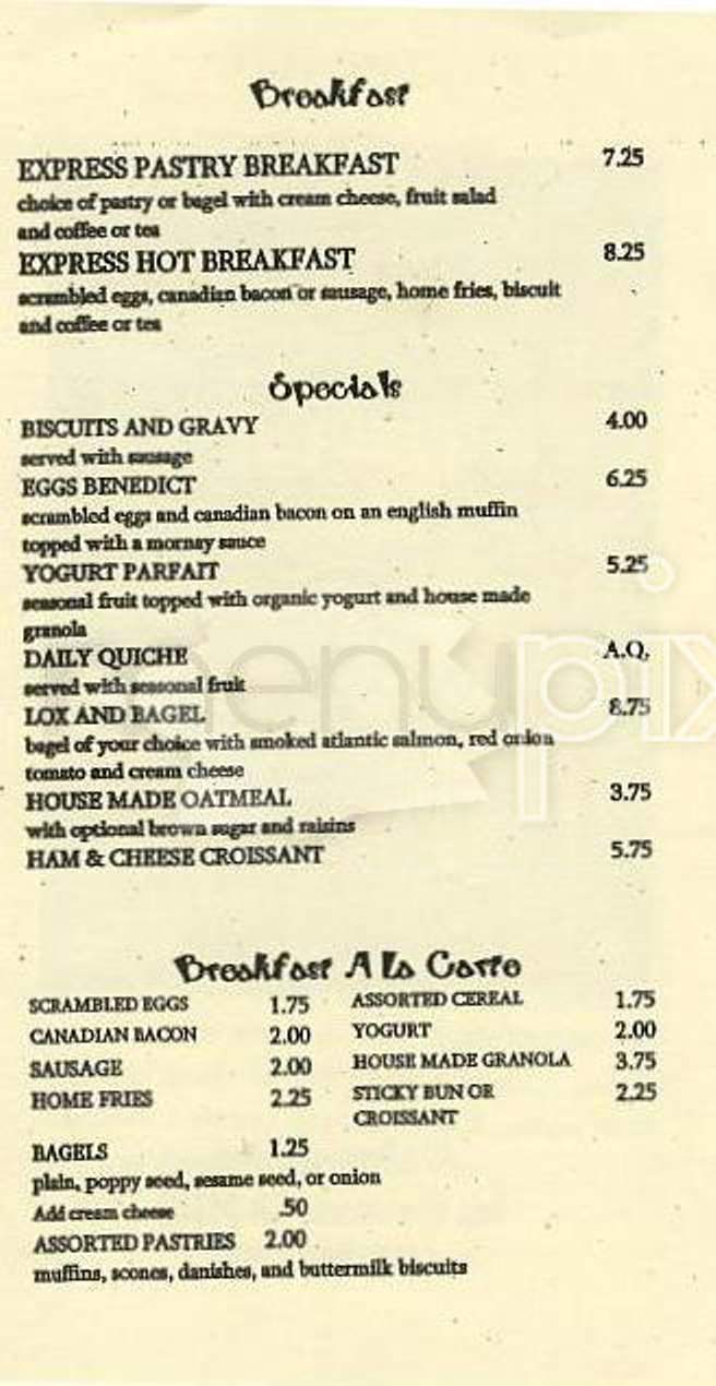 Caffe Espresso - San Francisco, CA menu_pic