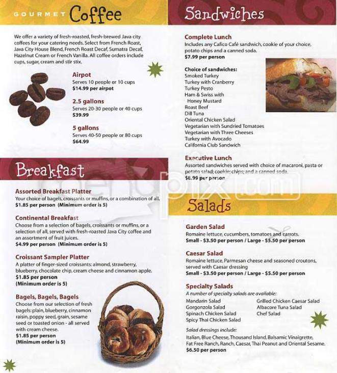Cafico Cafe and Bakery - San Francisco, CA menu_pic