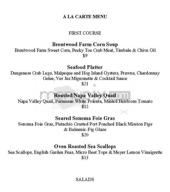 Carnelian Room - San Francisco, CA menu_pic