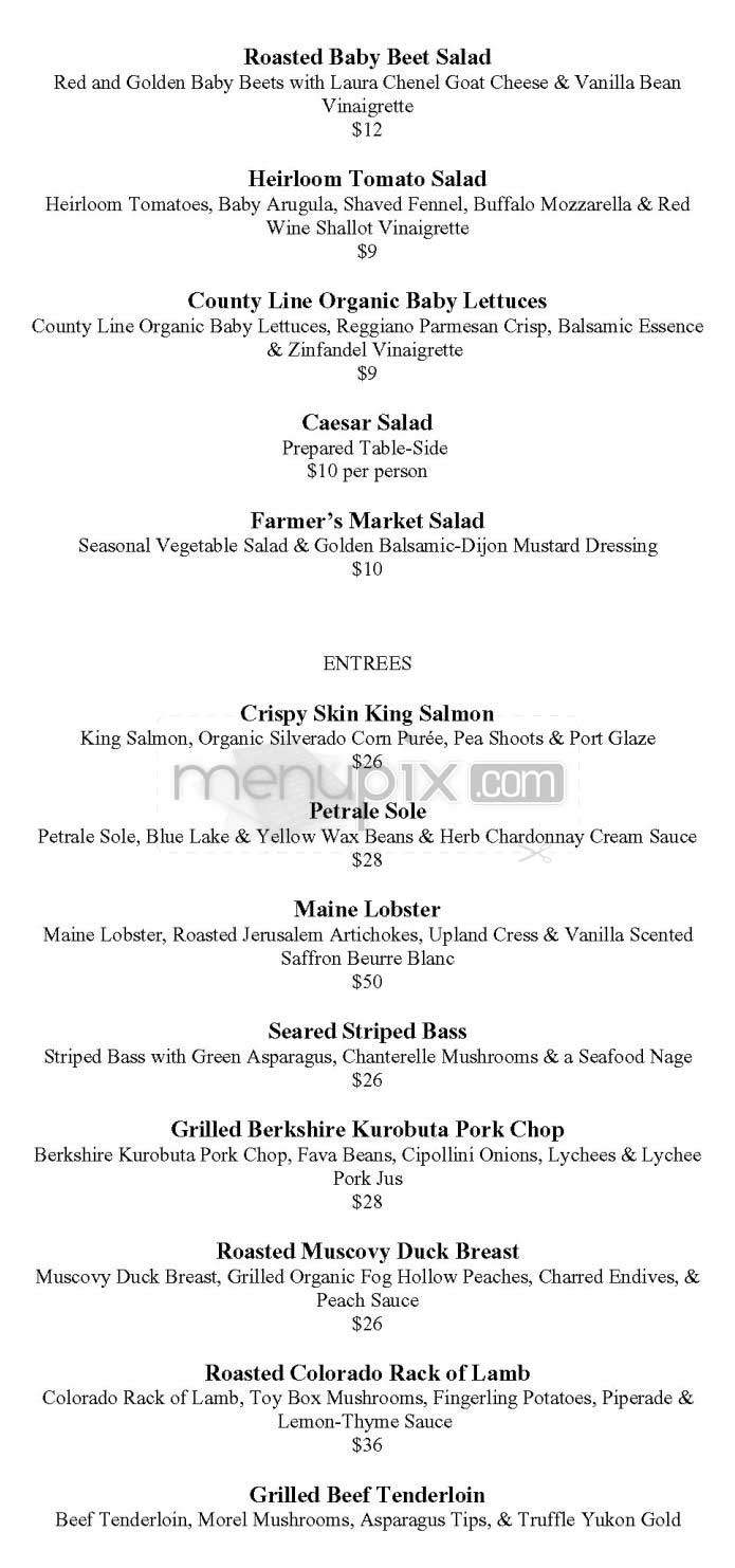 Carnelian Room - San Francisco, CA menu_pic